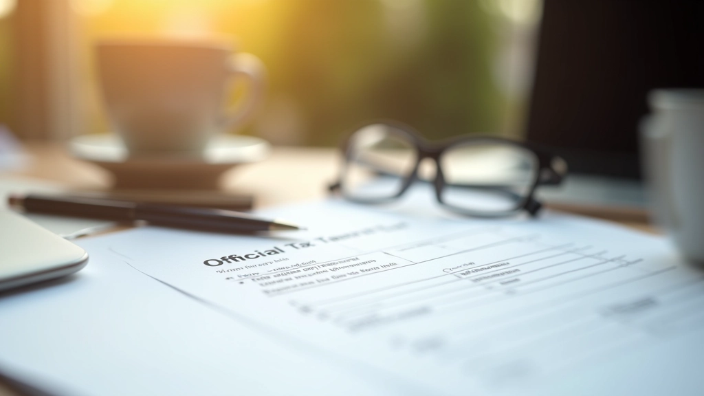 Official tax form document on professional desk workspace